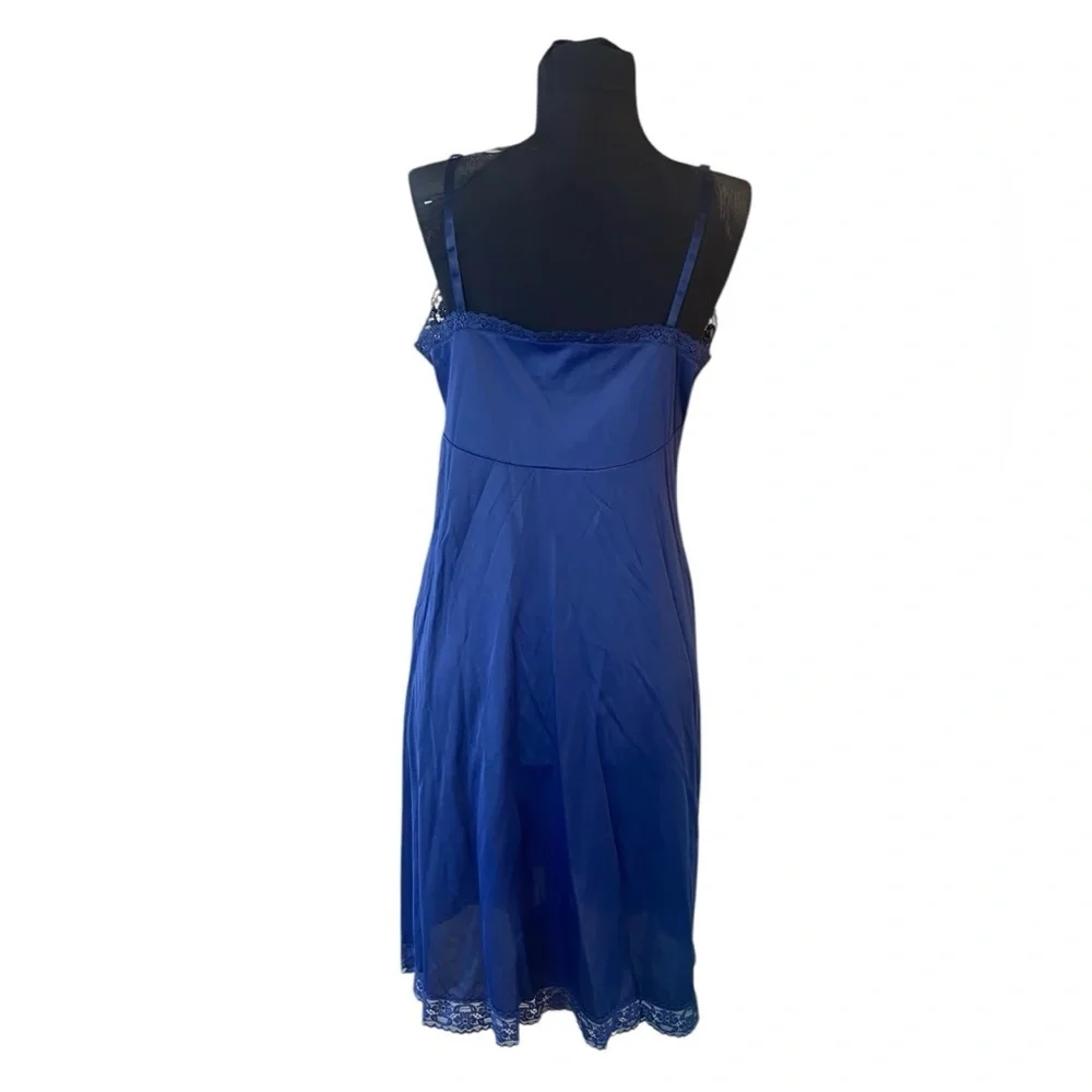 Vintage Blue Nylon Slip Dress - Picture 7 of 11